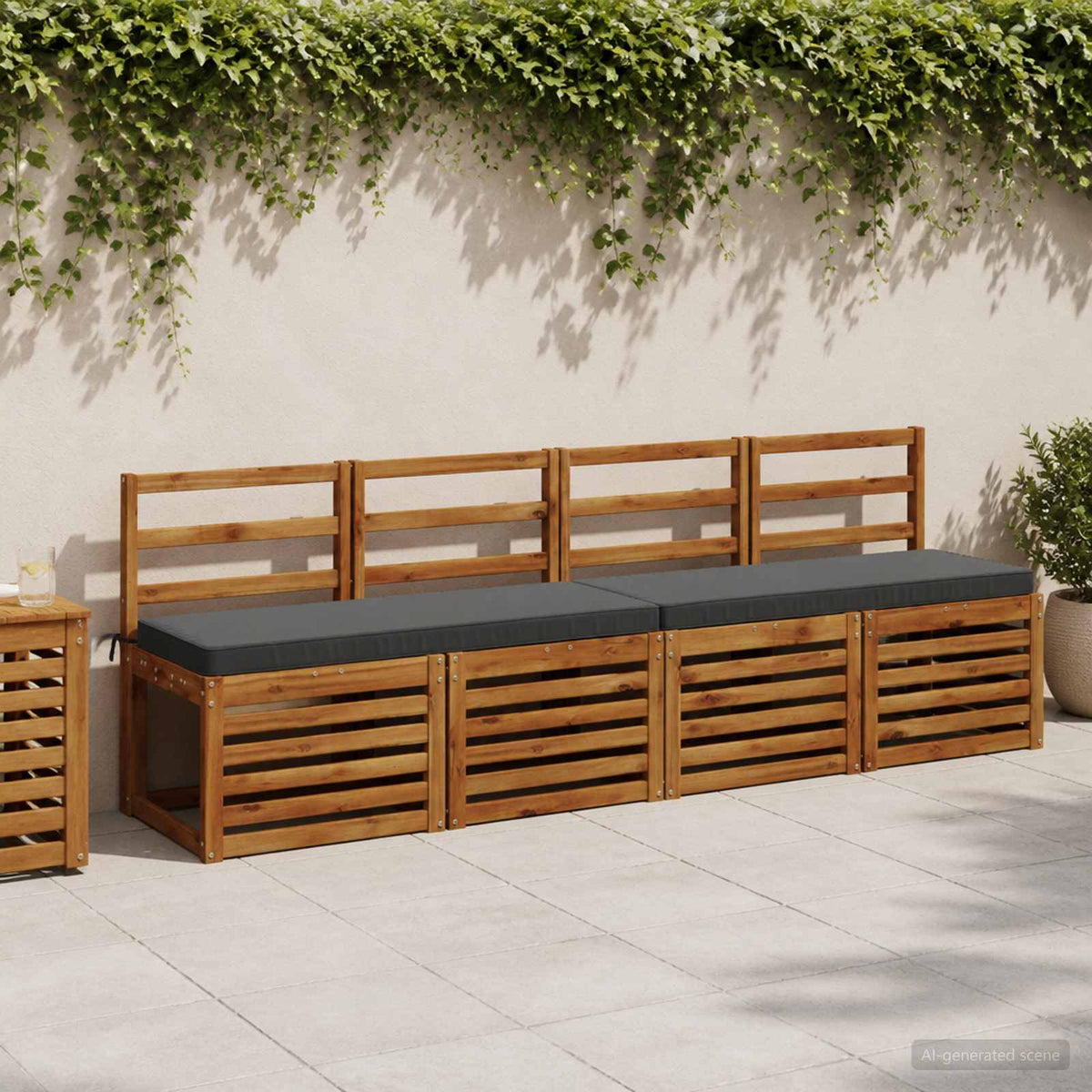 vidaXL 1-Piece Bench Cushion VUGHT 100% Polyester Anthracite
