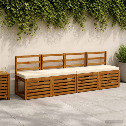 vidaXL 2-Piece Bench Cushions VUGHT 2 pcs 100% Polyester Cream