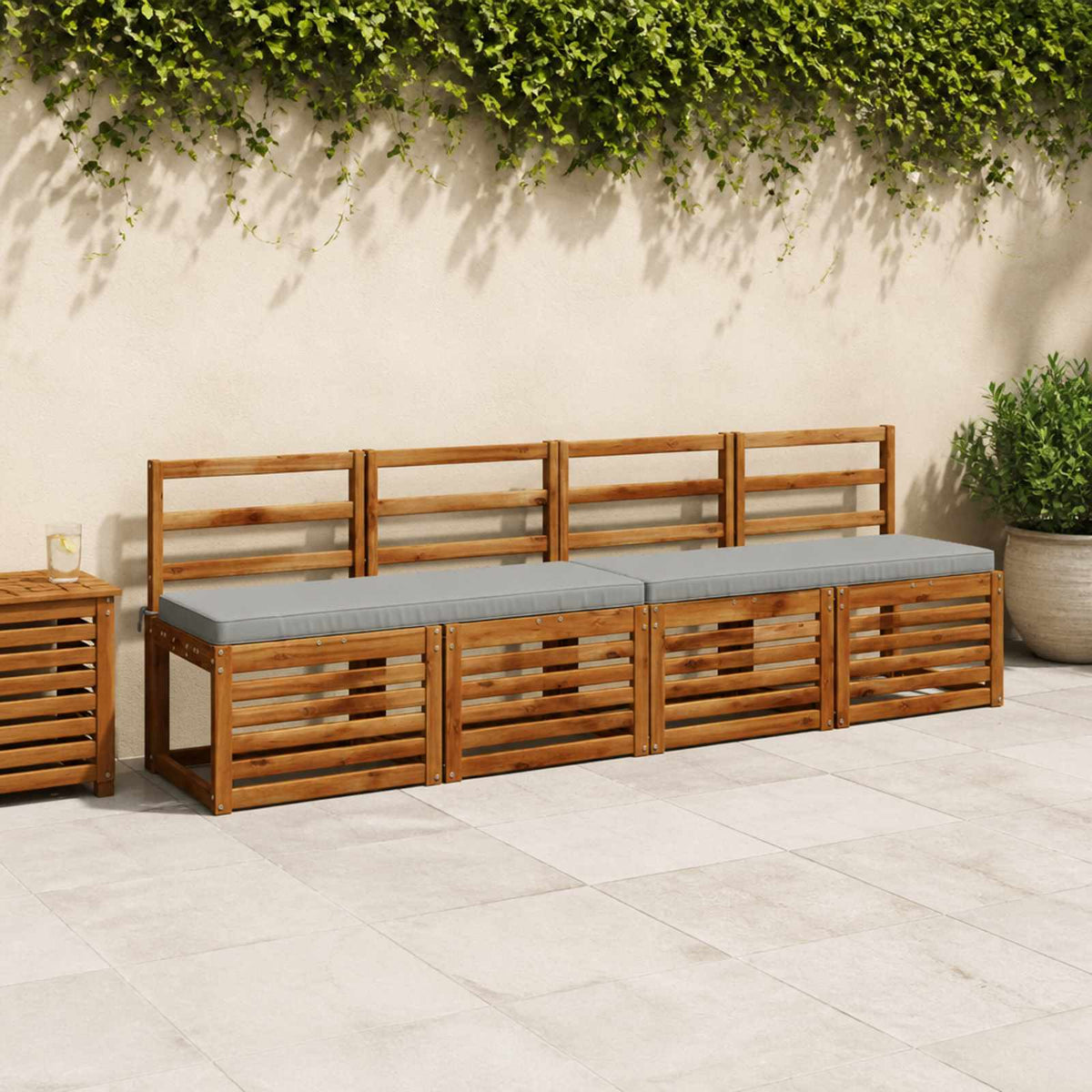 vidaXL 2-Piece Bench Cushions VUGHT 2 pcs 100% Polyester Grey