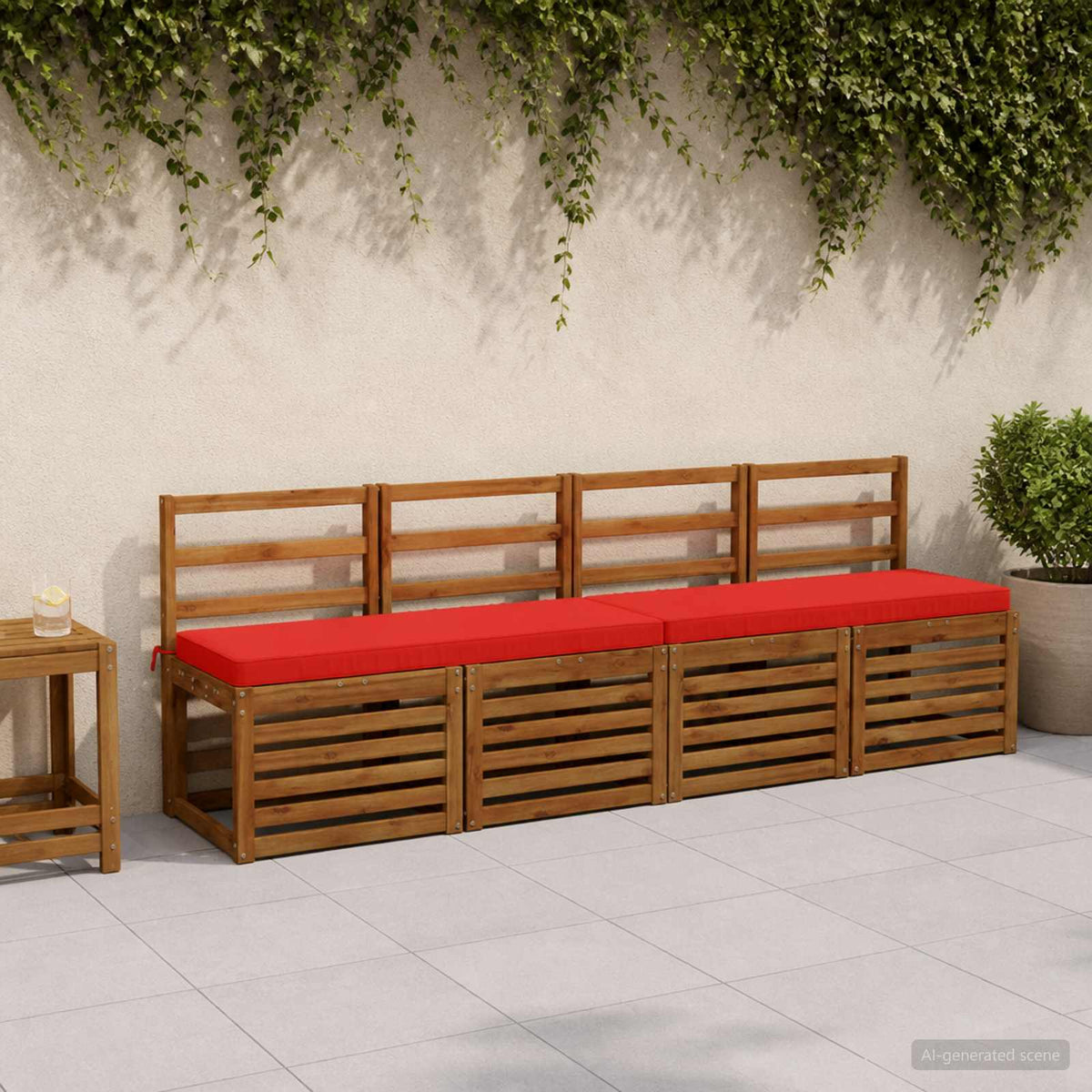 vidaXL 1-Piece Bench Cushion VUGHT 100% Polyester Red 120 x 40 x 5 cm