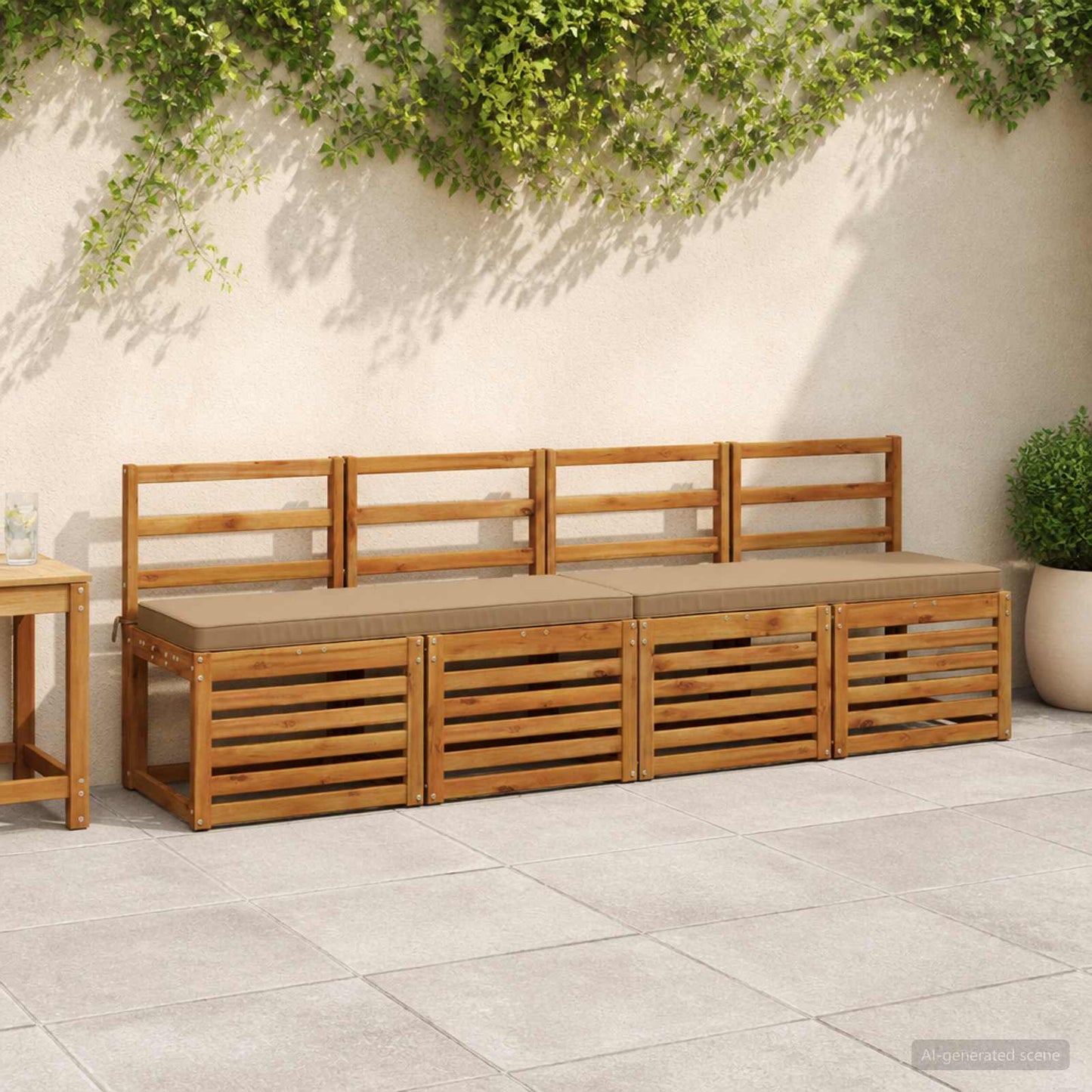 vidaXL 1-Piece Bench Cushion VUGHT 100% Polyester Taupe