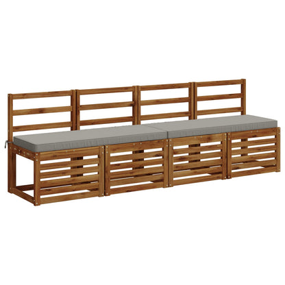 vidaXL 1-Piece Bench Cushion VUGHT 100% Polyester Grey 110 x 40 x 5 cm
