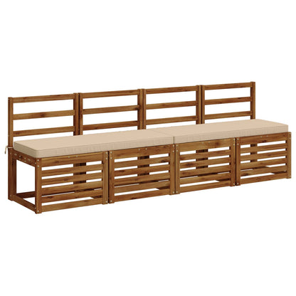 vidaXL 2-Piece Bench Cushions VUGHT 2 pcs 100% Polyester Cream