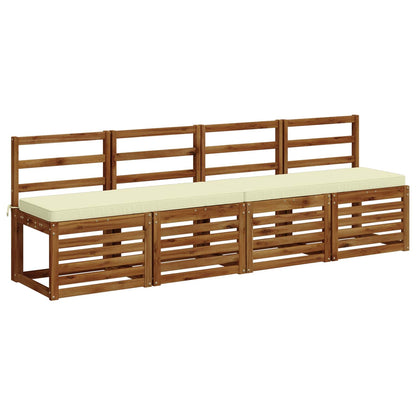 vidaXL 2-Piece Bench Cushions VUGHT 2 pcs 100% Polyester Cream