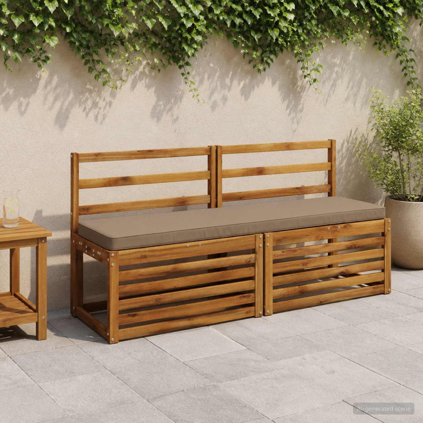 vidaXL 2-Piece Bench Cushions VUGHT 2 pcs 100% Polyester Taupe
