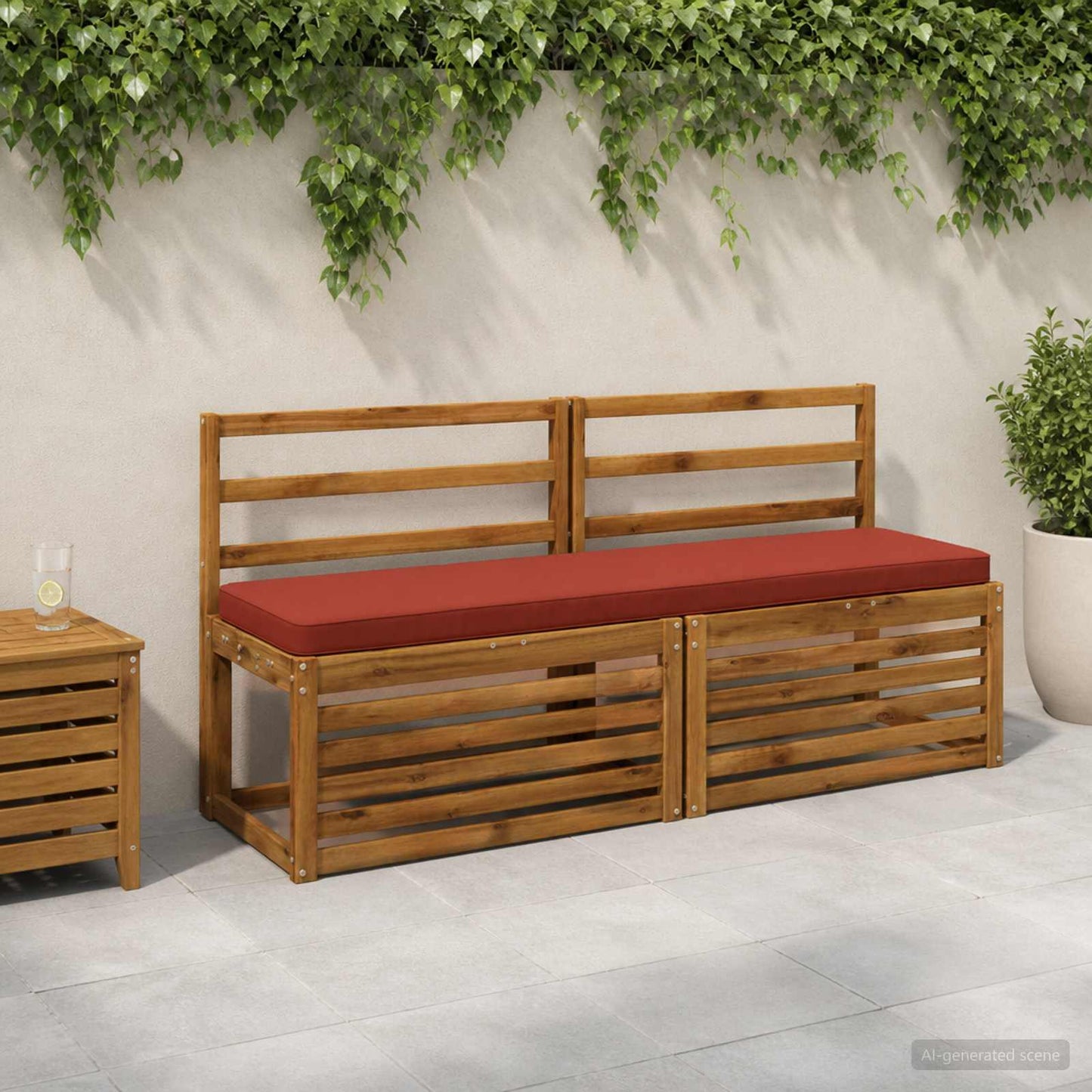 vidaXL 2-Piece Bench Cushions VUGHT 2 pcs 100% Polyester Red