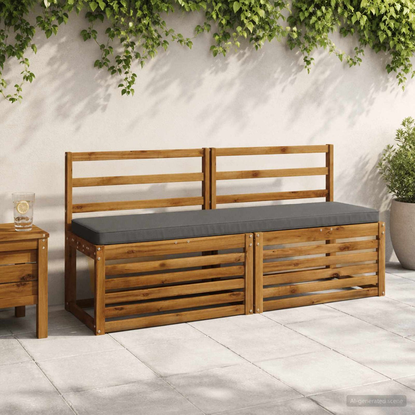vidaXL 2-Piece Bench Cushions VUGHT 2 pcs 100% Polyester Grey