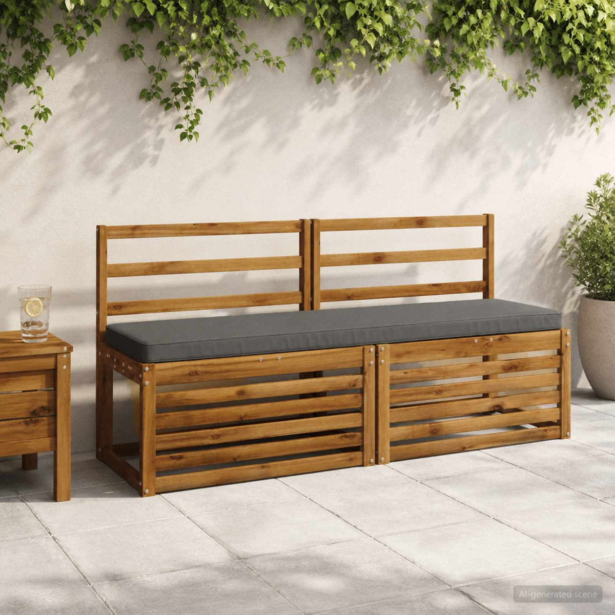 vidaXL 2-Piece Bench Cushions VUGHT 2 pcs 100% Polyester Grey