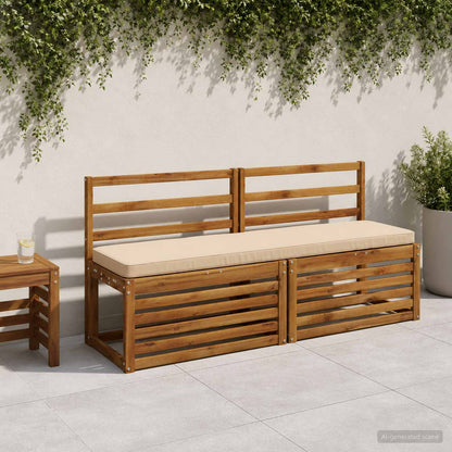 vidaXL 2-Piece Bench Cushions VUGHT 2 pcs 100% Polyester Cream