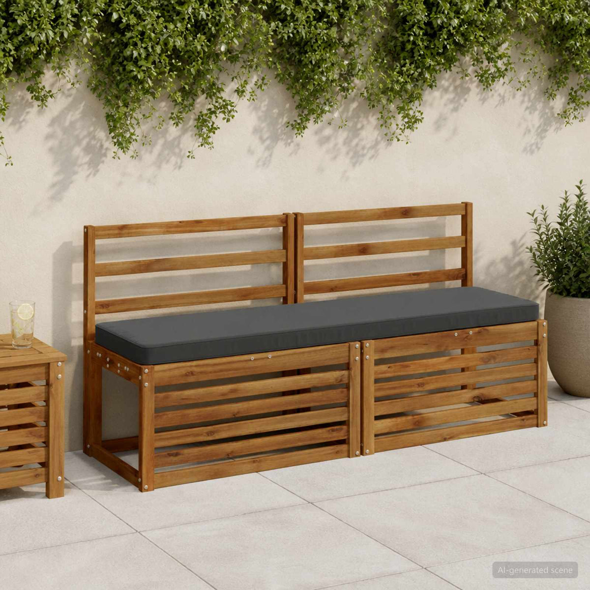 vidaXL 2-Piece Bench Cushions VUGHT 2 pcs 100% Polyester Anthracite