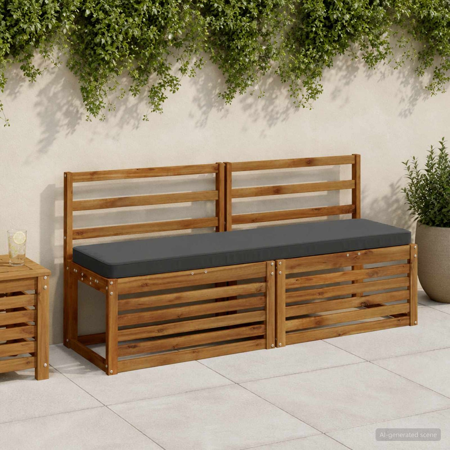 vidaXL 1-Piece Bench Cushion VUGHT 100% Polyester Anthracite