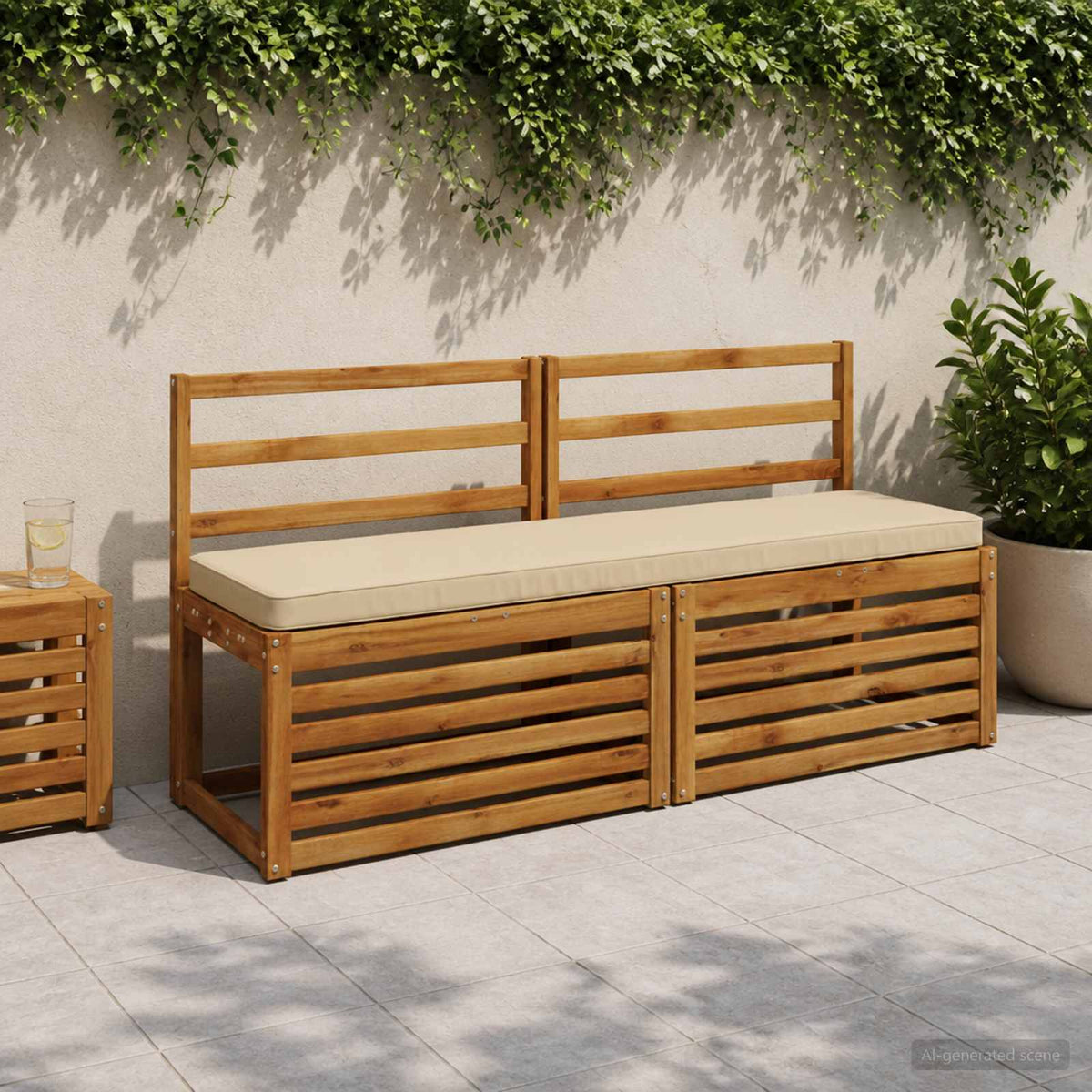 vidaXL 2-Piece Bench Cushions VUGHT 2 pcs 100% Polyester Beige