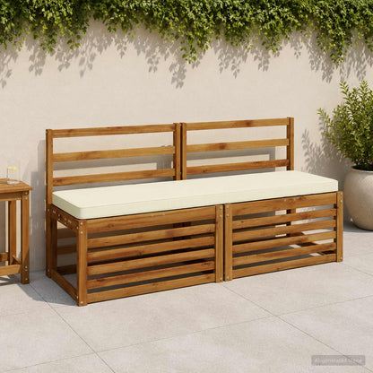 vidaXL 2-Piece Bench Cushions VUGHT 2 pcs 100% Polyester Cream