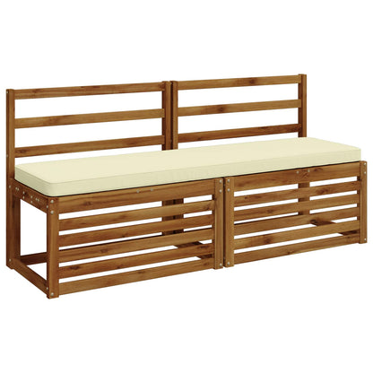 vidaXL 2-Piece Bench Cushions VUGHT 2 pcs 100% Polyester Cream