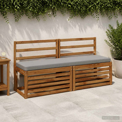 vidaXL 2-Piece Bench Cushions VUGHT 2 pcs 100% Polyester Grey