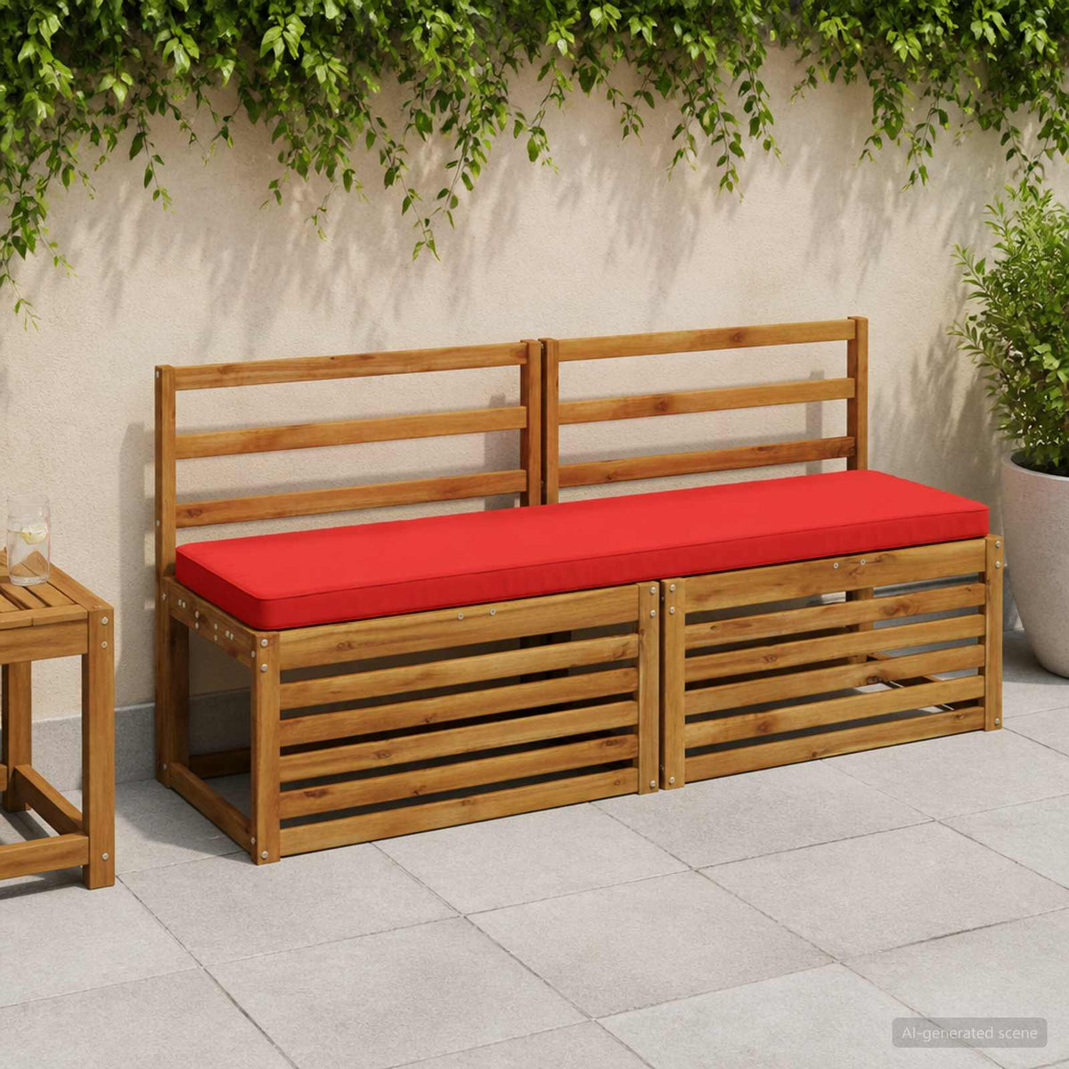 vidaXL 2-Piece Bench Cushions VUGHT 2 pcs 100% Polyester Red