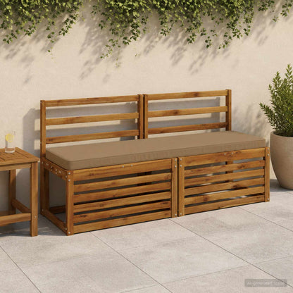 vidaXL 2-Piece Bench Cushions VUGHT 2 pcs 100% Polyester Taupe
