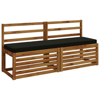 vidaXL 2-Piece Bench Cushions VUGHT 2 pcs 100% Polyester Black