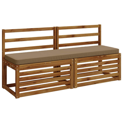 vidaXL 2-Piece Bench Cushions VUGHT 2 pcs 100% Polyester Taupe