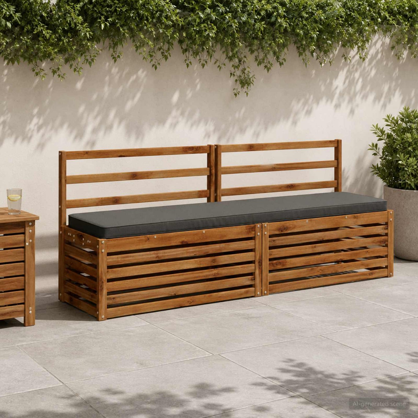 vidaXL 2-Piece Bench Cushions VUGHT 2 pcs 100% Polyester Anthracite