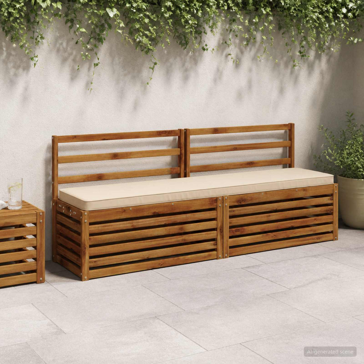 vidaXL 2-Piece Bench Cushions VUGHT 2 pcs 100% Polyester Cream