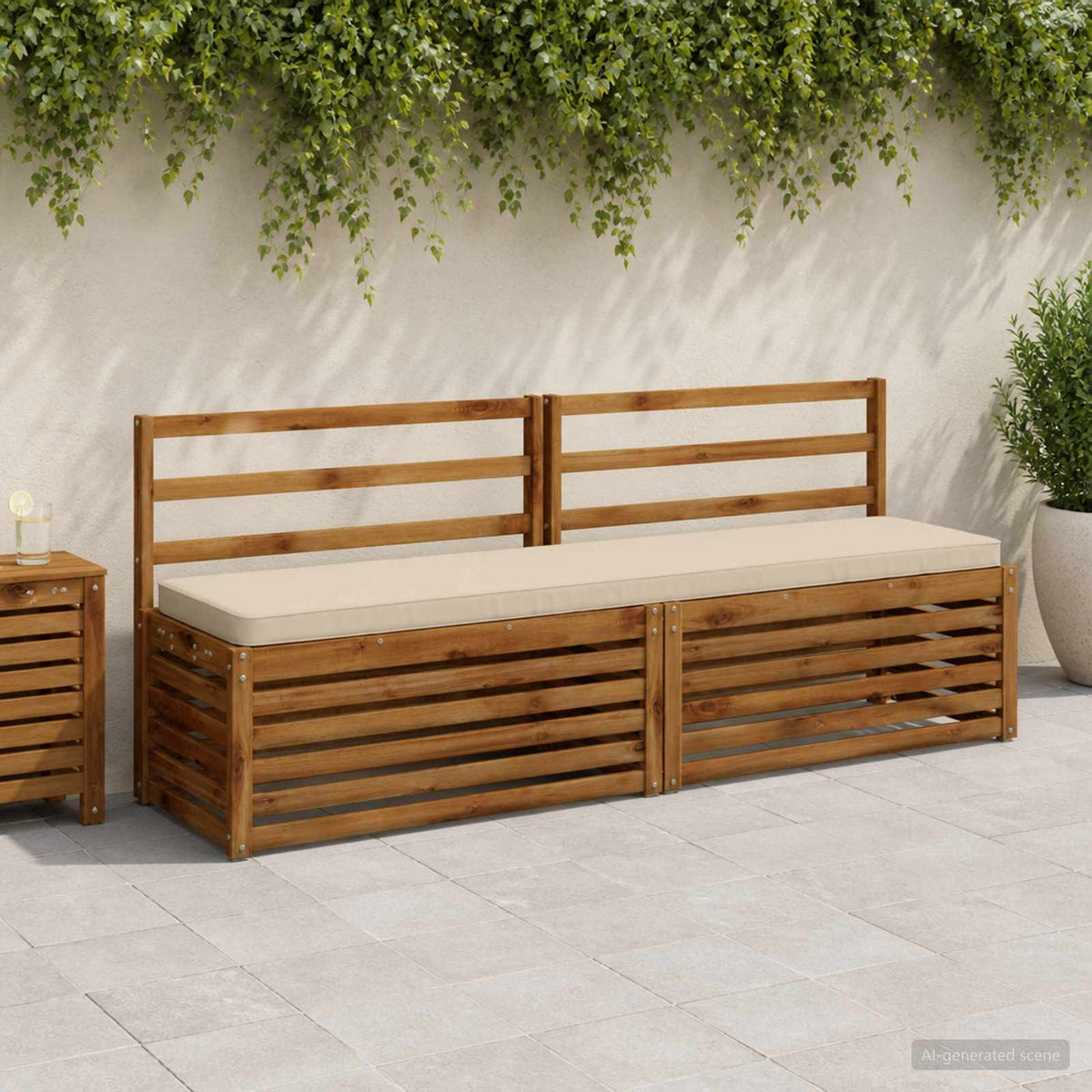vidaXL 2-Piece Bench Cushions VUGHT 2 pcs 100% Polyester Beige