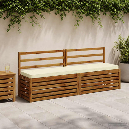 vidaXL 2-Piece Bench Cushions VUGHT 2 pcs 100% Polyester Cream