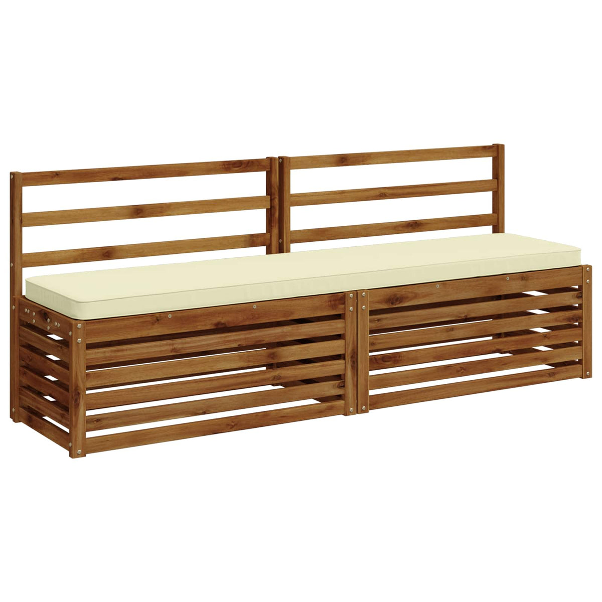 vidaXL 2-Piece Bench Cushions VUGHT 2 pcs 100% Polyester Cream