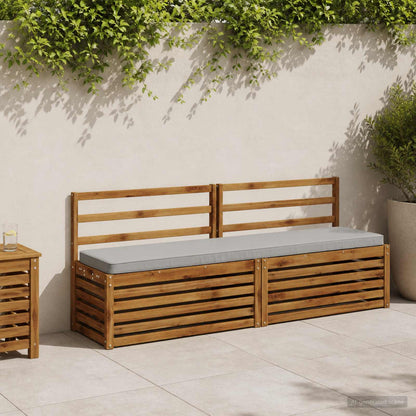 vidaXL 2-Piece Bench Cushions VUGHT 2 pcs 100% Polyester Grey