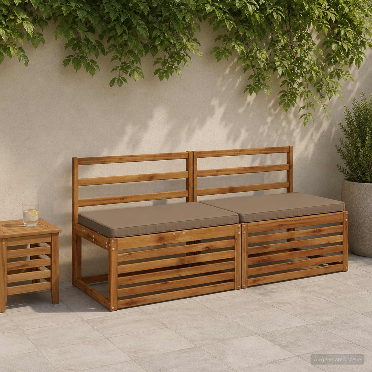 vidaXL 1-Piece Bench Cushion VUGHT 100% Polyester Taupe 60 x 50 x 5 cm