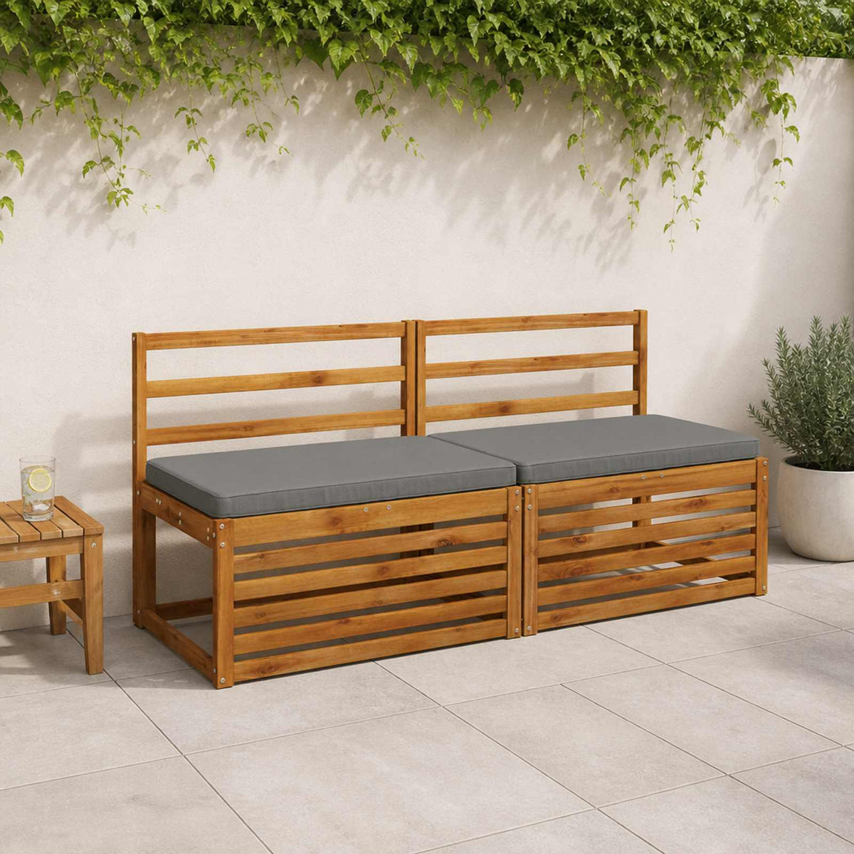vidaXL 1-Piece Bench Cushion VUGHT 100% Polyester Grey 60 x 50 x 5 cm