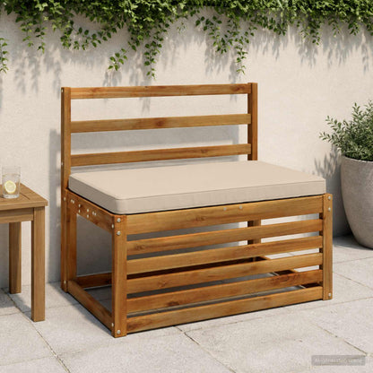 vidaXL 1-Piece Bench Cushion VUGHT 100% Polyester Cream 60 x 50 x 5 cm