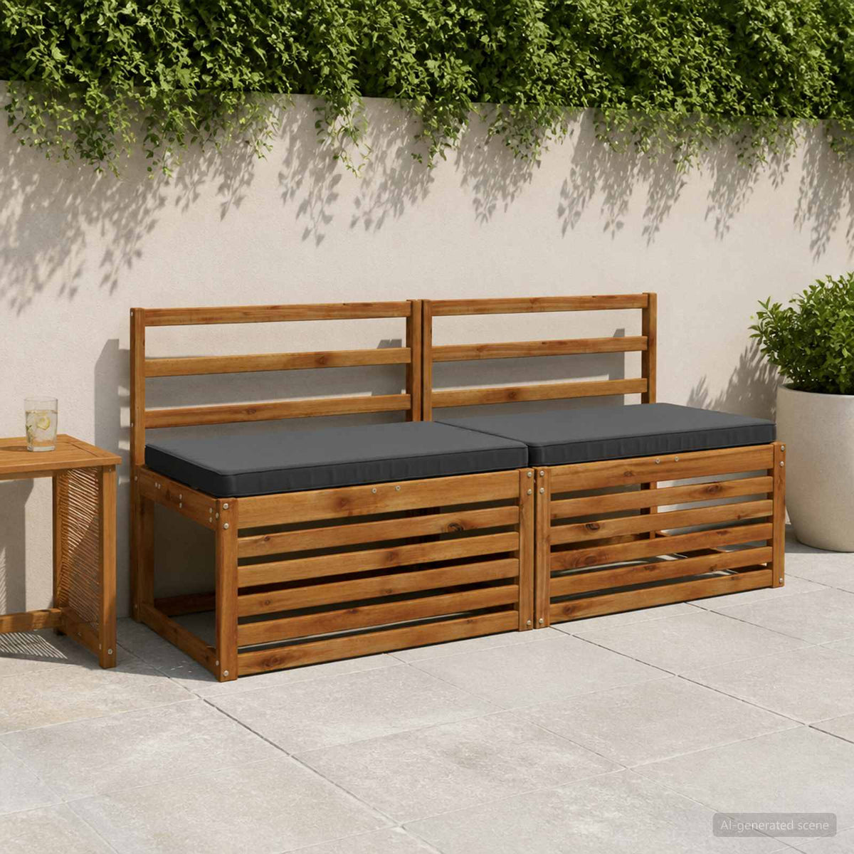 vidaXL 1-Piece Bench Cushion VUGHT 100% Polyester Anthracite