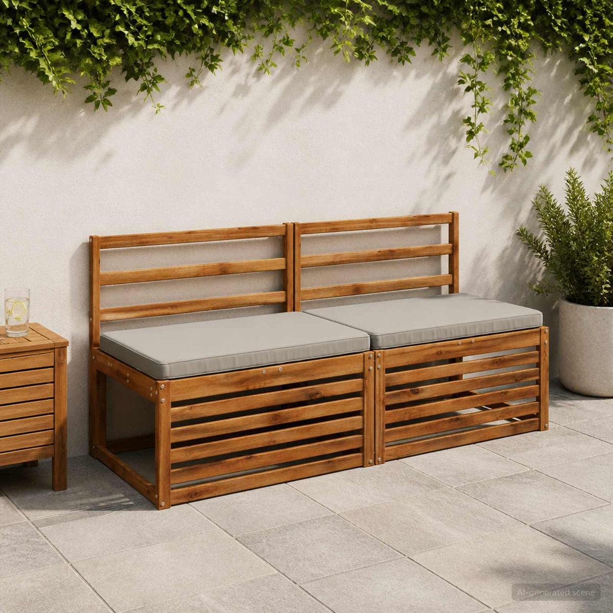 vidaXL 1-Piece Bench Cushion VUGHT 100% Polyester Grey 60 x 50 x 5 cm