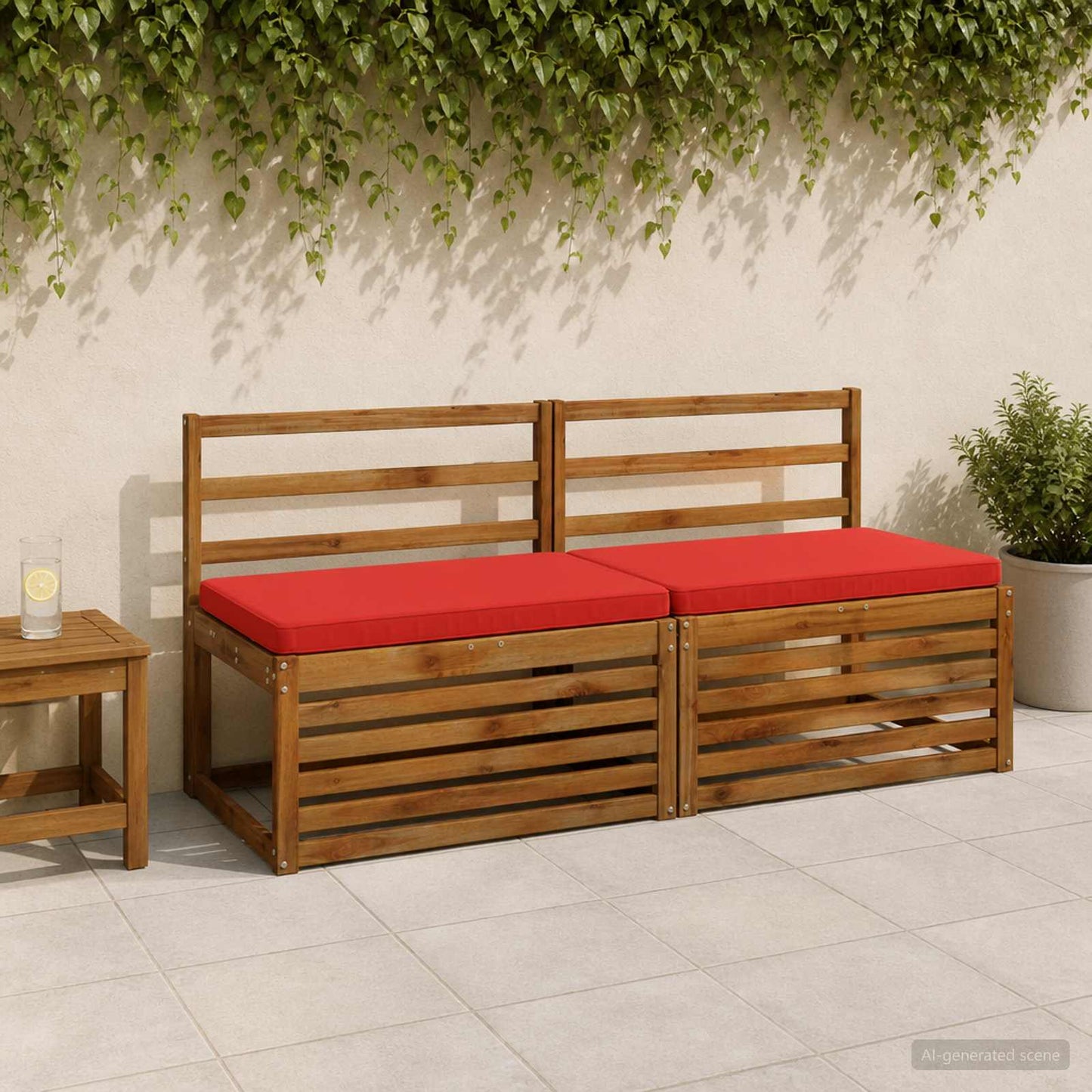vidaXL 1-Piece Bench Cushion VUGHT 100% Polyester Red 60 x 50 x 5 cm