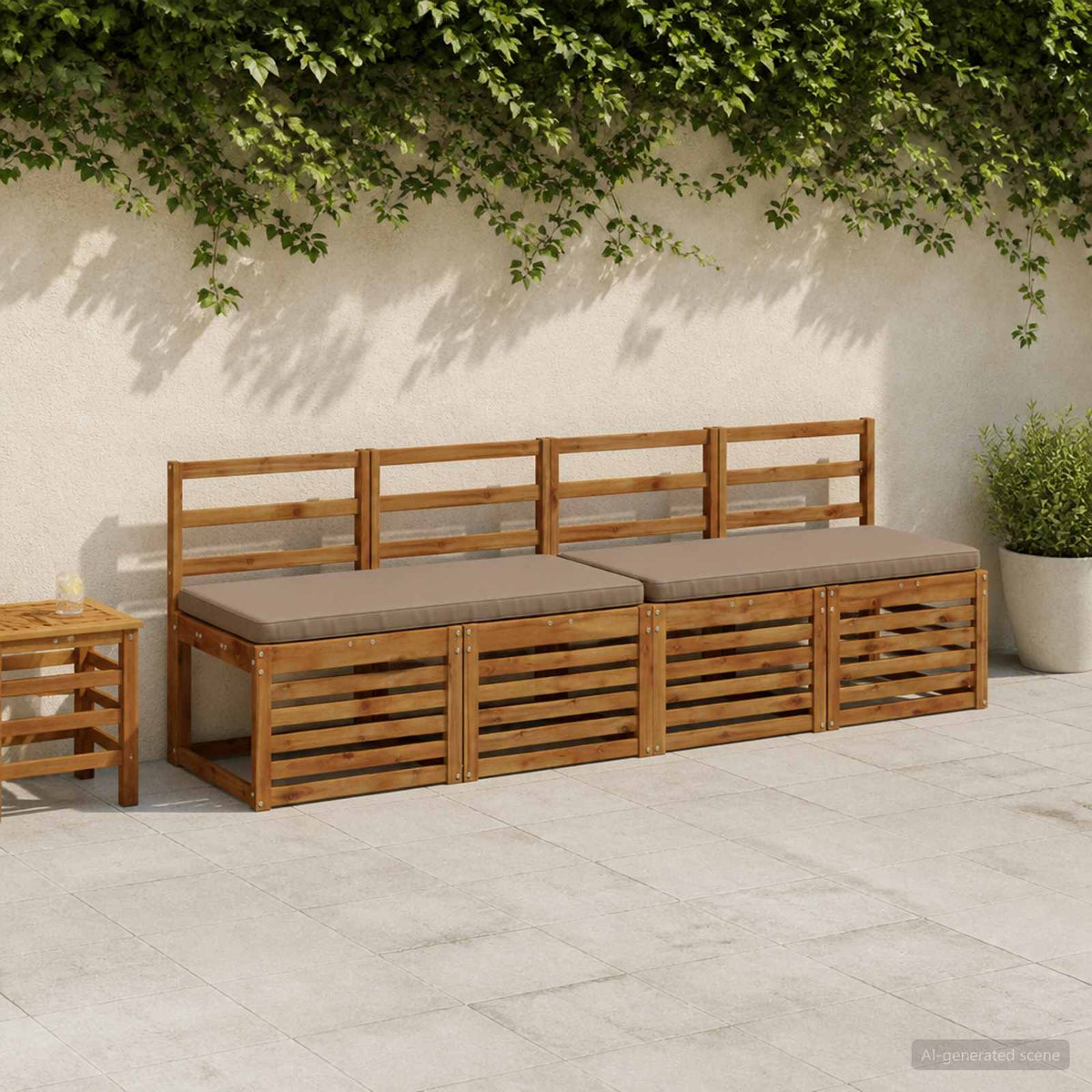 vidaXL 1-Piece Bench Cushion VUGHT 100% Polyester Taupe
