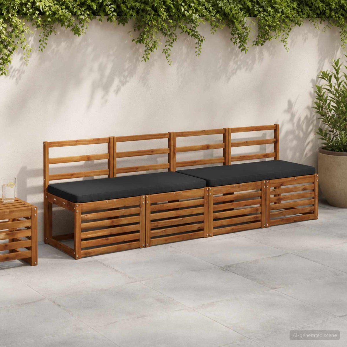 vidaXL 1-Piece Bench Cushion VUGHT 100% Polyester Black