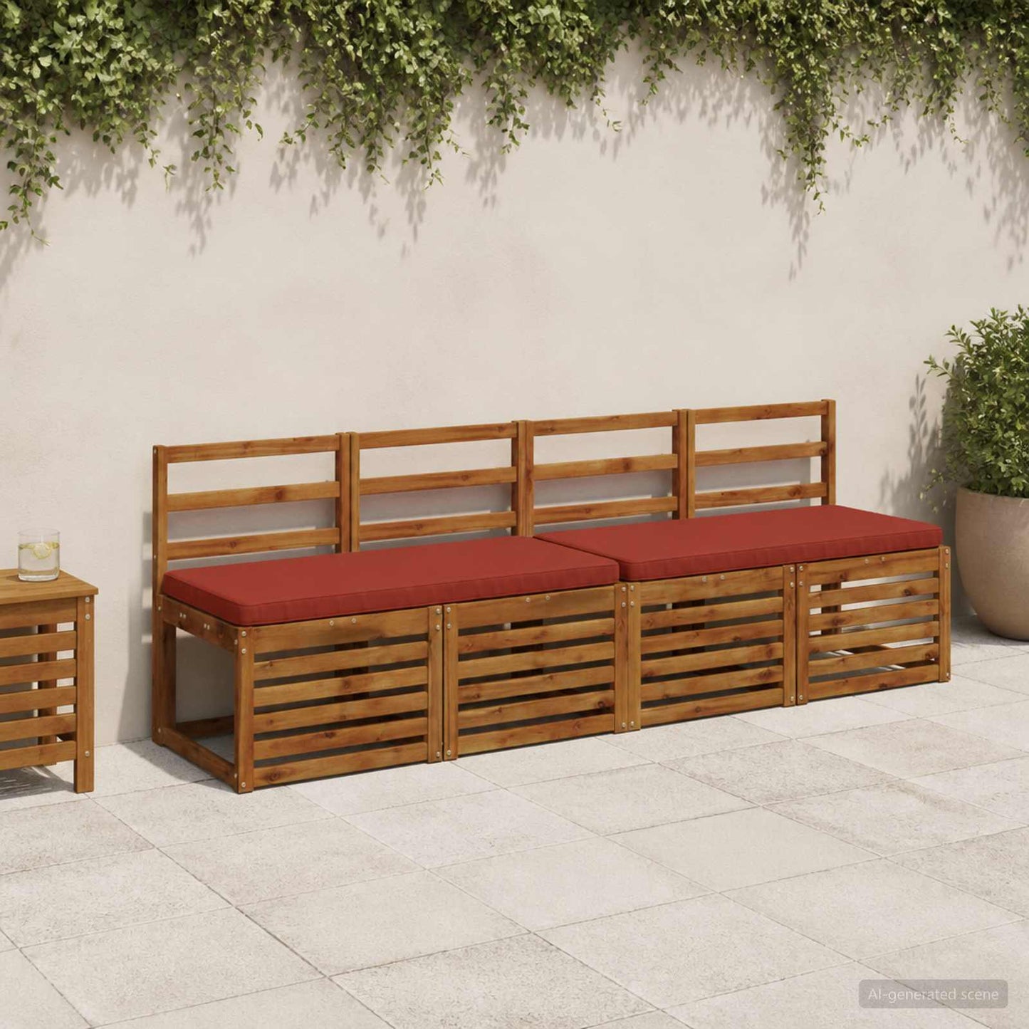 vidaXL 1-Piece Bench Cushion VUGHT 100% Polyester Red 100 x 50 x 5 cm