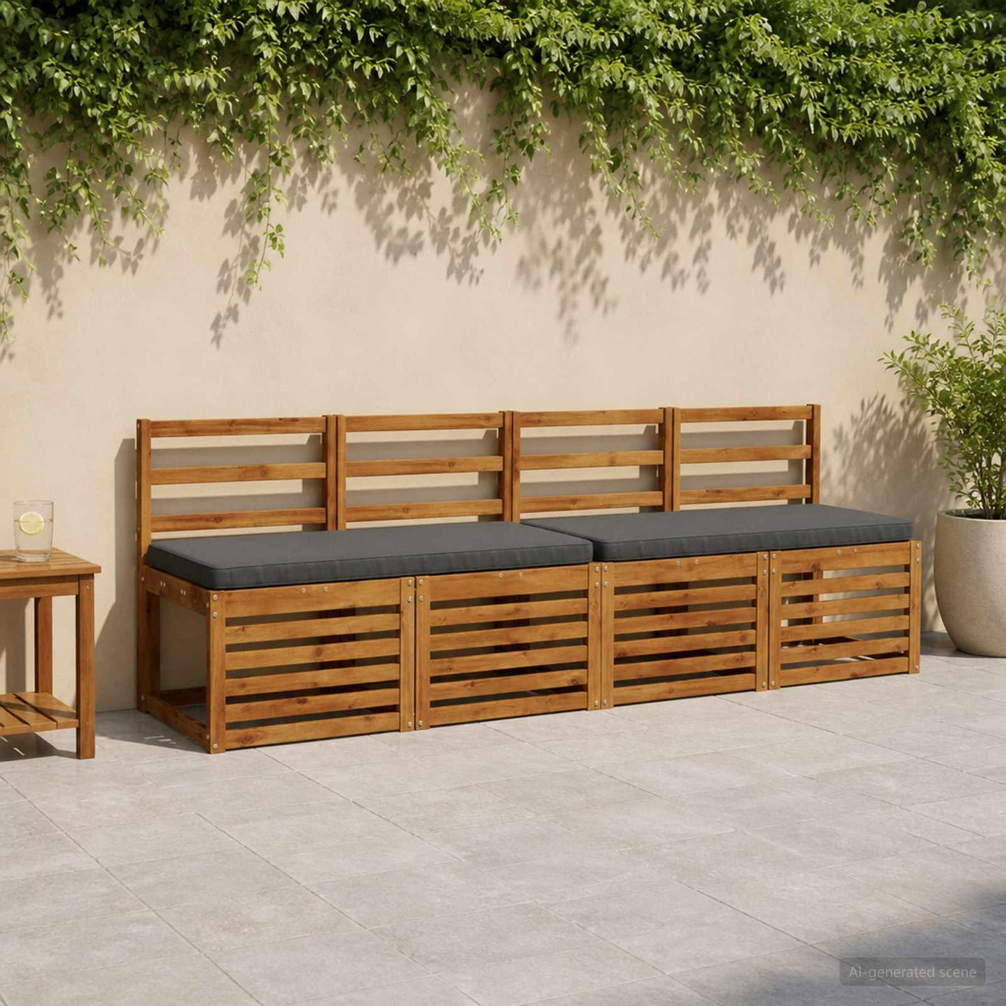 vidaXL 1-Piece Bench Cushion VUGHT 100% Polyester Anthracite