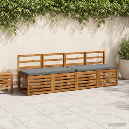 vidaXL 1-Piece Bench Cushion VUGHT 100% Polyester Grey 100 x 50 x 5 cm