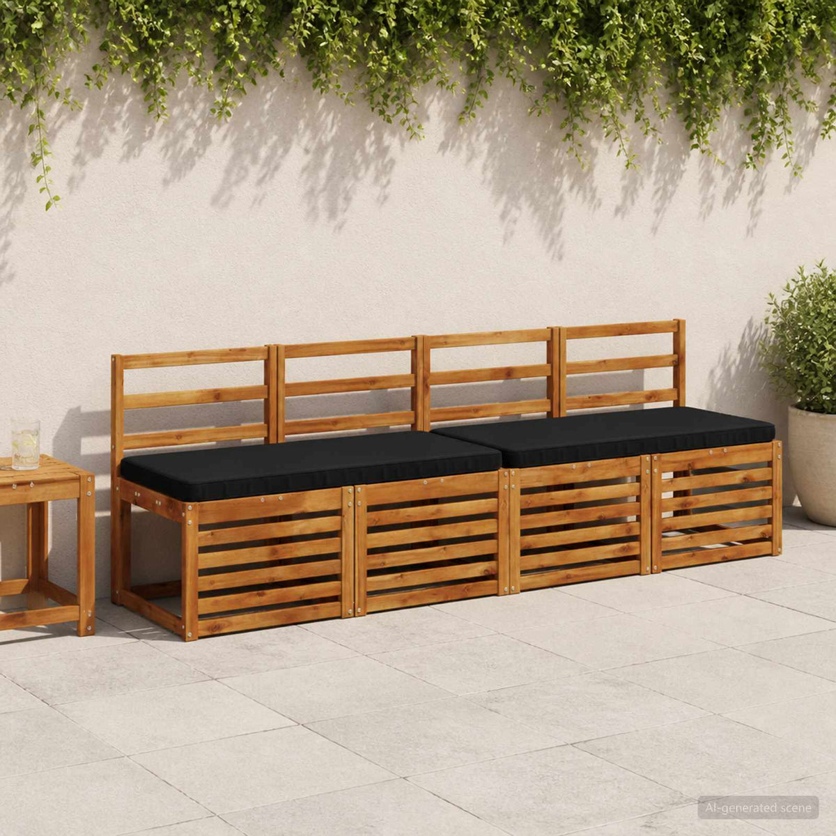 vidaXL 1-Piece Bench Cushion VUGHT 100% Polyester Black