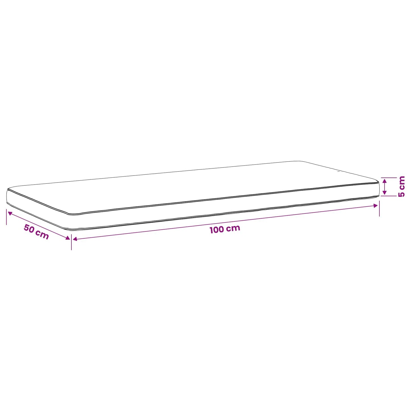 vidaXL 1-Piece Bench Cushion VUGHT 100% Polyester Cream