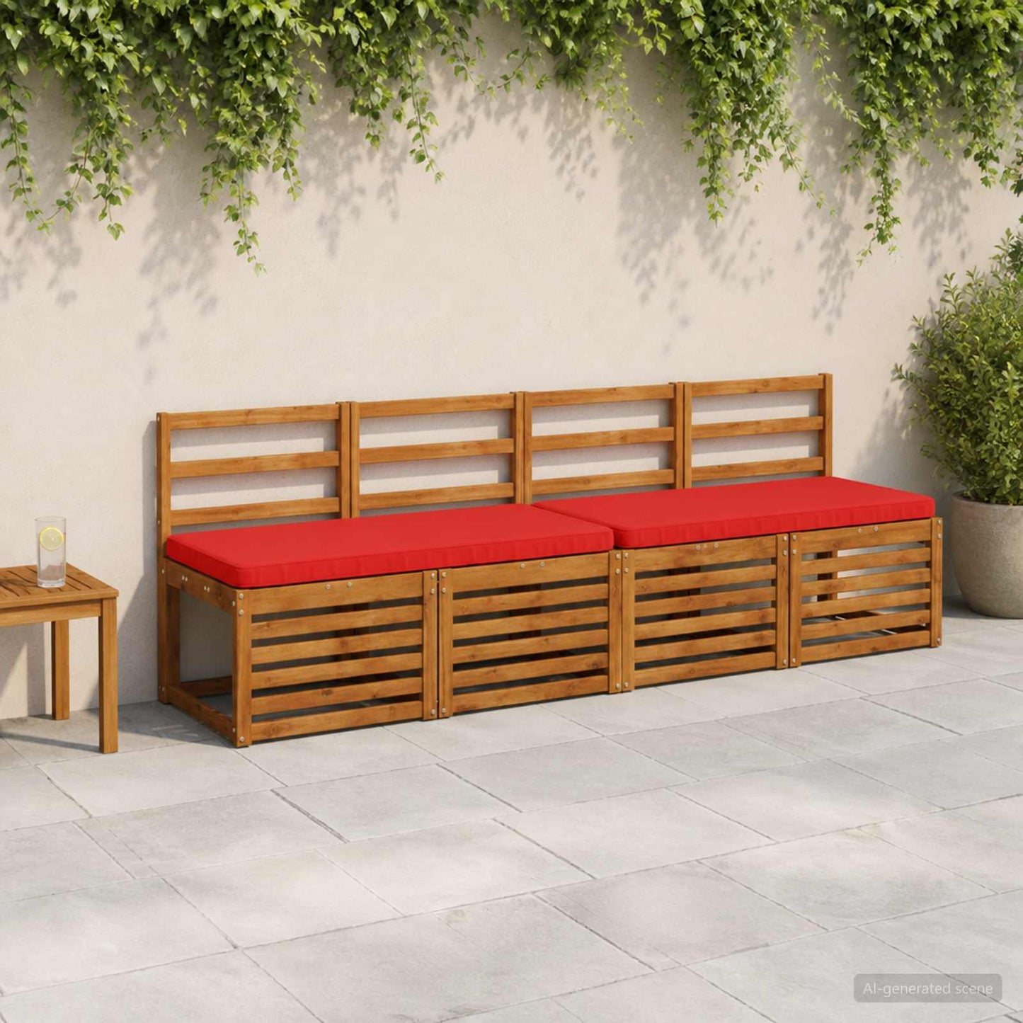 vidaXL 1-Piece Bench Cushion VUGHT 100% Polyester Red 100 x 50 x 5 cm