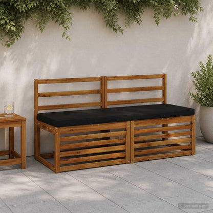 vidaXL 2-Piece Bench Cushions VUGHT 2 pcs 100% Polyester Black