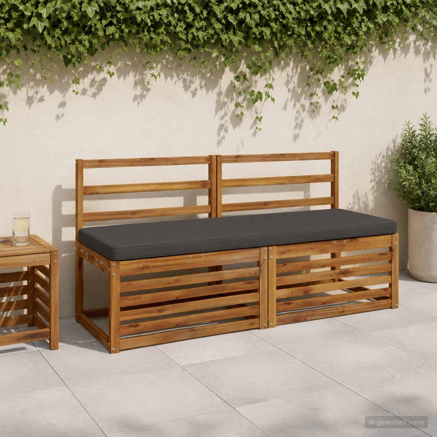 vidaXL 2-Piece Bench Cushions VUGHT 2 pcs 100% Polyester Anthracite