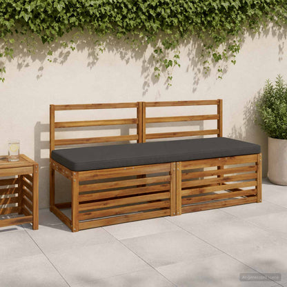 vidaXL 2-Piece Bench Cushions VUGHT 2 pcs 100% Polyester Anthracite