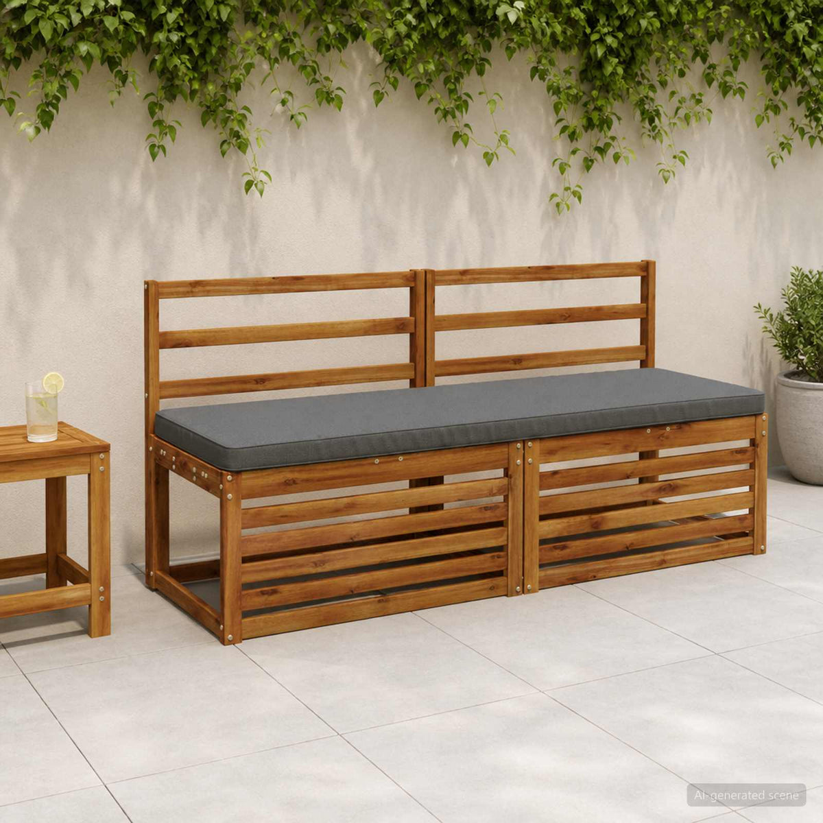 vidaXL 2-Piece Bench Cushions VUGHT 2 pcs 100% Polyester Grey