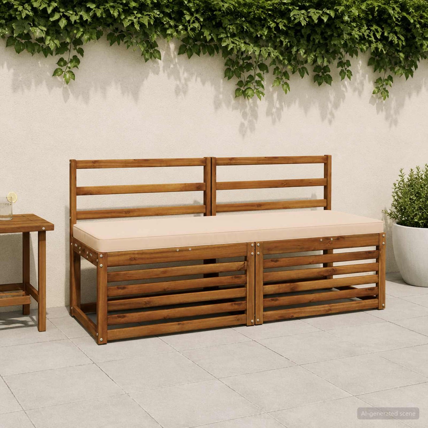 vidaXL 1-Piece Bench Cushion VUGHT 100% Polyester Cream