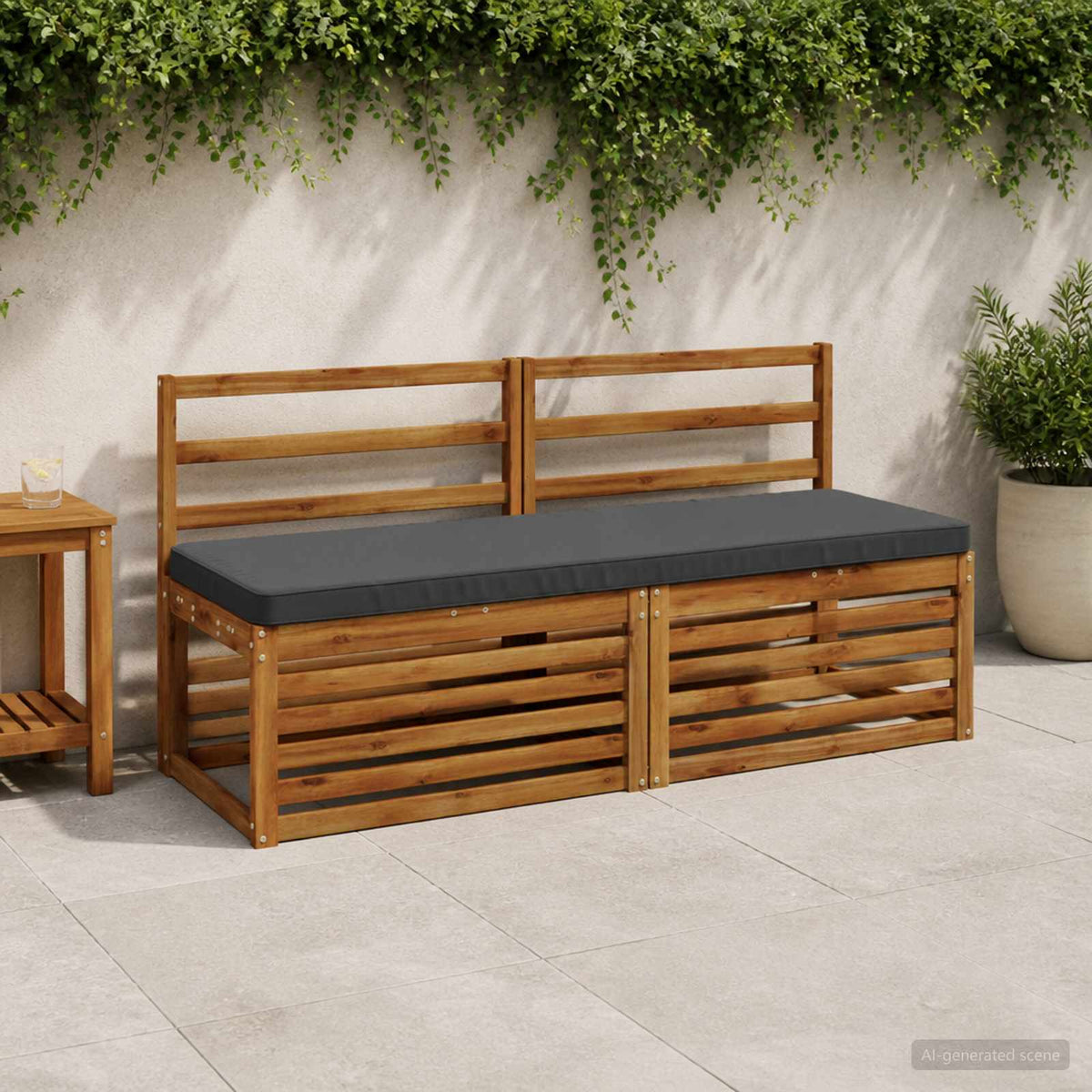 vidaXL 2-Piece Bench Cushions VUGHT 2 pcs 100% Polyester Anthracite