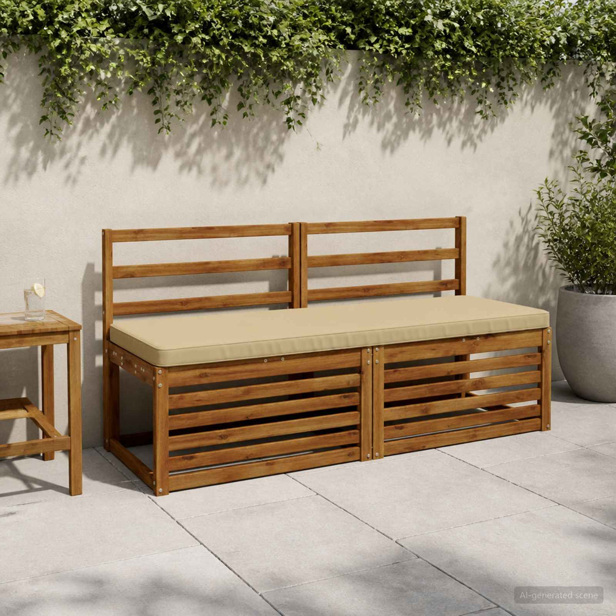 vidaXL 1-Piece Bench Cushion VUGHT 100% Polyester Beige